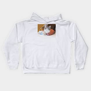 Brown shirt cats Kids Hoodie